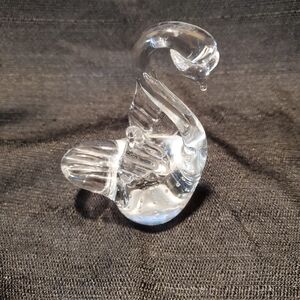 Elegant Clear Glass Swan Figurine